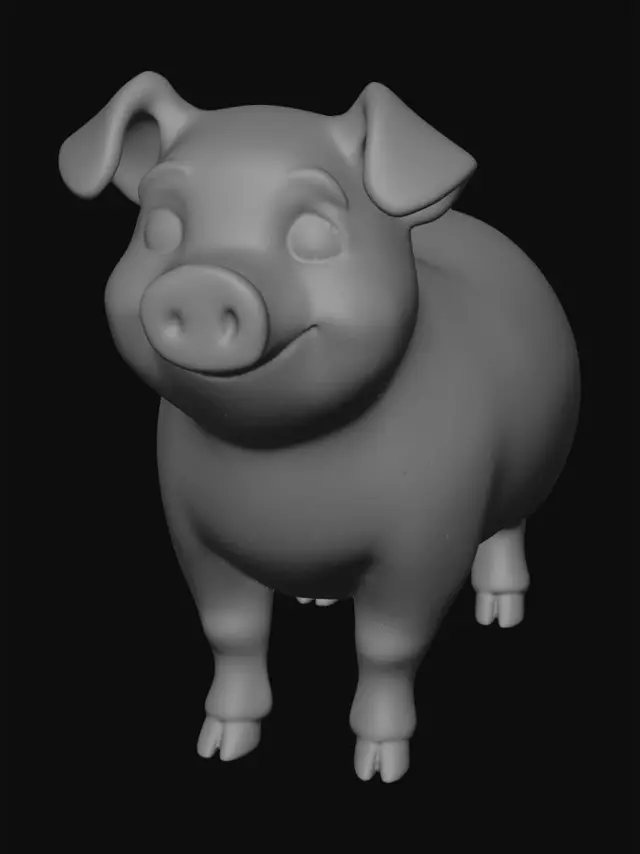 3D model for Cheerful Pink Pig
