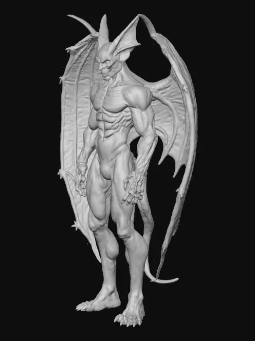 3D model for half man half bat monster