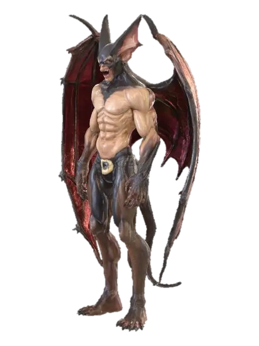 half man half bat monster 3D model, vytvořený pomocí AI