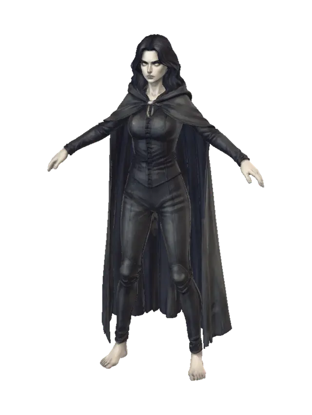 Shadowbound Sentinel 3D model, vytvořený pomocí AI