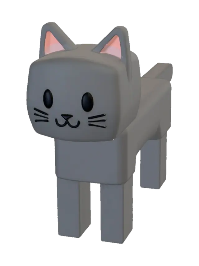 Simple Grey Cat Roblox Pet Asset - Teste 3D model, vytvořený pomocí AI