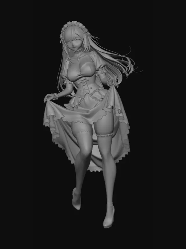3D model for Candlelit Gothic Maid