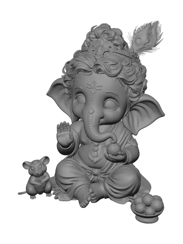 3D model for Baby Ganesha in Pink