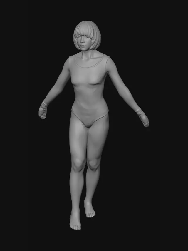 3D model for Blue Leotard with Colorful Zigzag Pattern