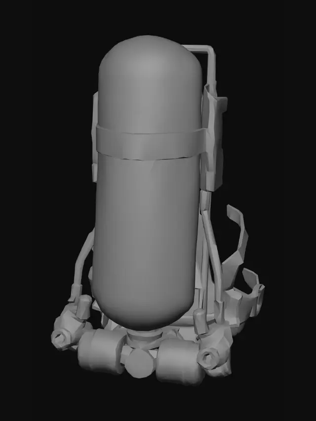 3D model for Red Scuba Tank Backpack