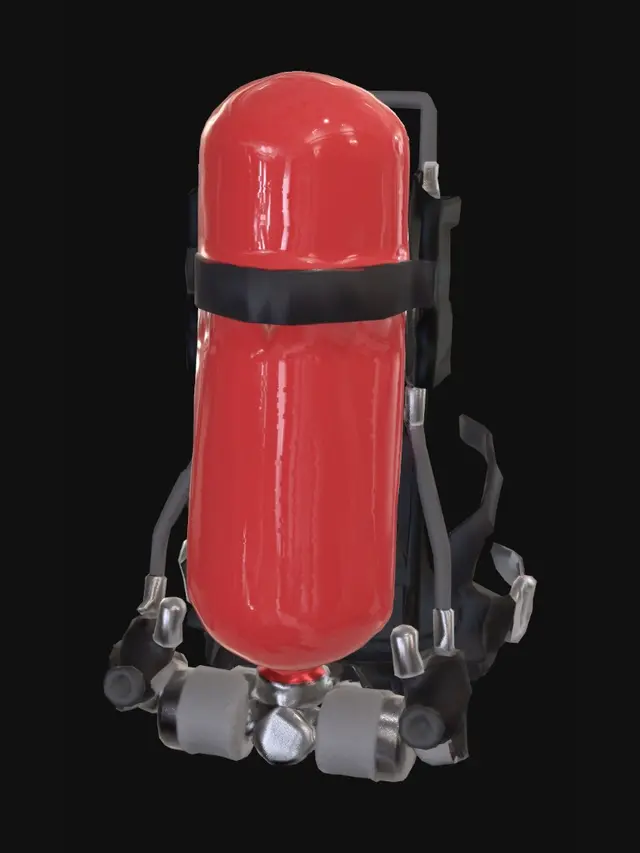 3D model for Red Scuba Tank Backpack