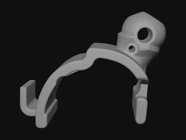 3D model for Black plastic clip with rounded knob