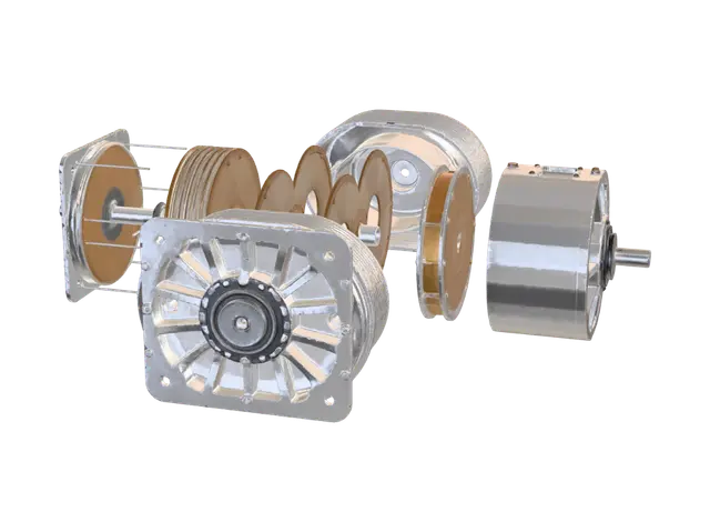 3D model for Exploded view of an electric motor assembly