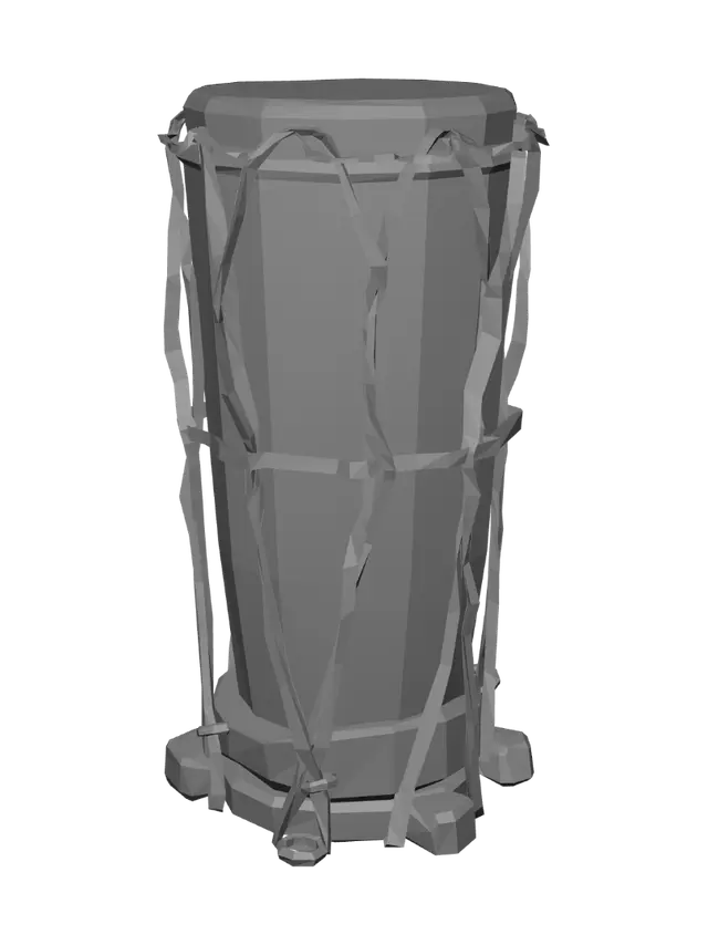 3D model for Rope-Bound Wooden Drum