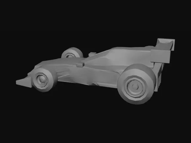 3D model for Orange Polygonal Formula One Car