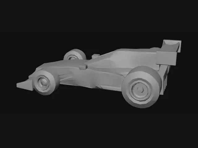 3D model for Orange Polygonal Formula One Car