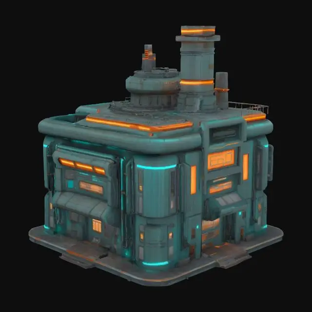 3D model for Neon Industrial Outpost