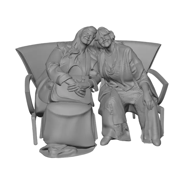 3D model for Two Friends in a Sunlit Atrium