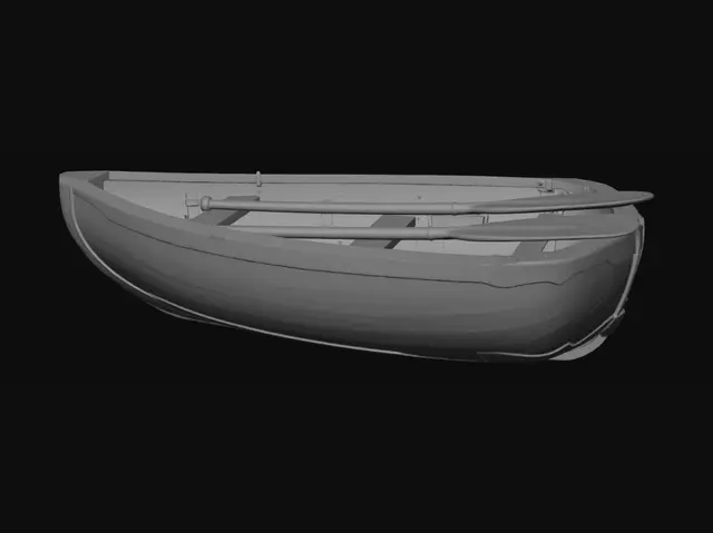 3D model for a wodden rowboat