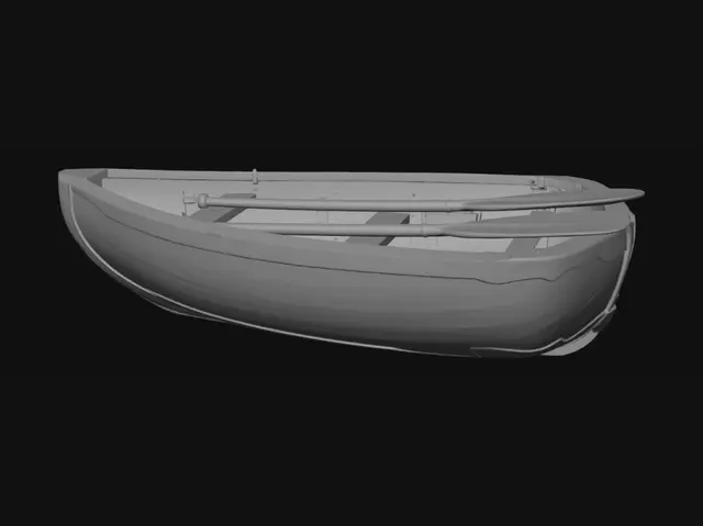 3D model for a wodden rowboat