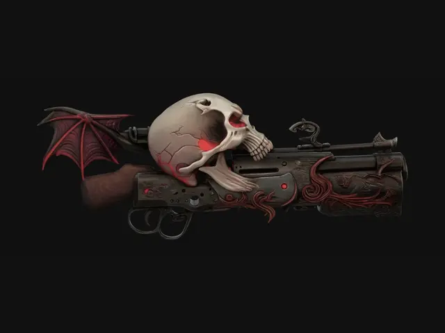 3D model for Crimson-Eyed Skull Rifle