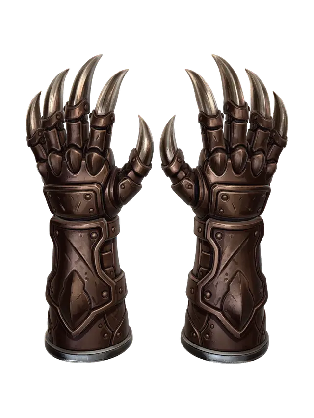 Twin Clawed Gauntlets 3D model, vytvořený pomocí AI