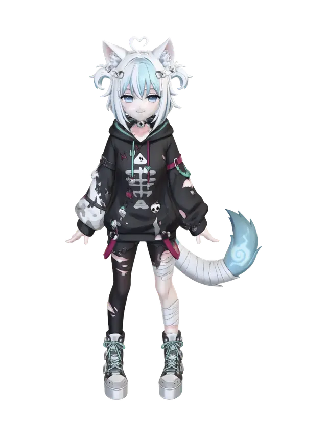 3D model for Neon Catgirl Rebel