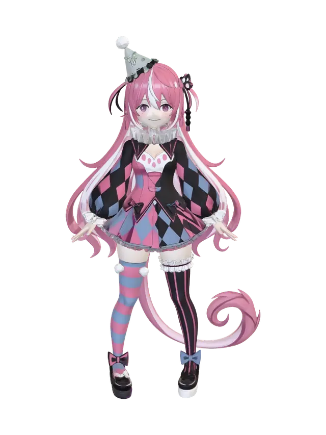 Pink Harlequin Princess のAI生成3Dモデル