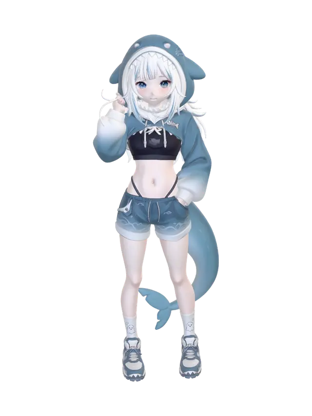 Shark Hoodie Dreamer 3D model, vytvořený pomocí AI