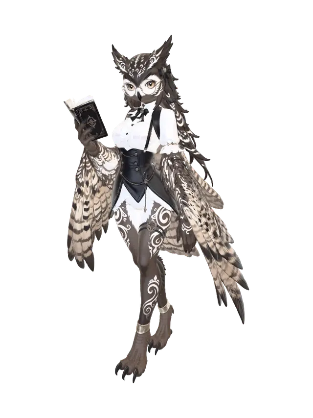 The Owl Scholar 3D model, vytvořený pomocí AI