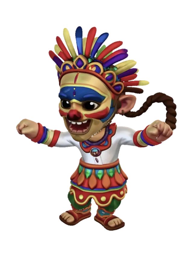 Carnival Monkey - Mime 3D model, vytvořený pomocí AI