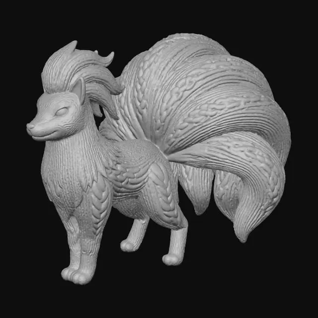 3D model for create a model of the pokemon ninetails that is in the same knitted pattern as the pokemon in the attached image