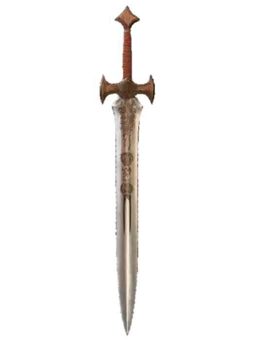 I would like a sharp long one handed sword. I would like a wooden handle with unique… - Swords 3D model, vytvořený pomocí AI