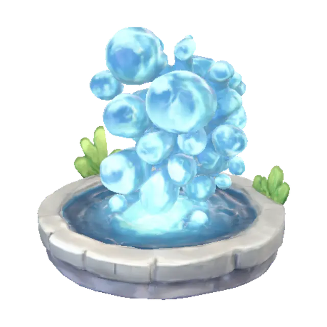 Blue Bubble Fountain - Splash 3D model, vytvořený pomocí AI