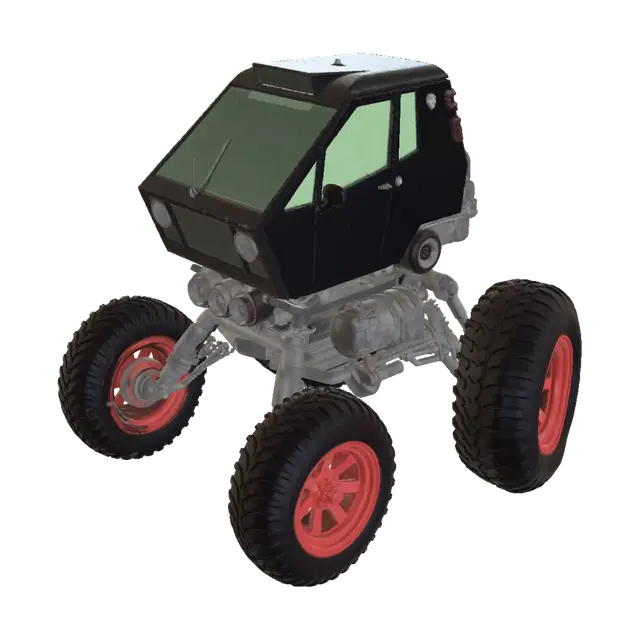 Atom Rover 3D model, vytvořený pomocí AI