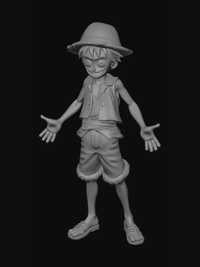 3D model for luffy figurine