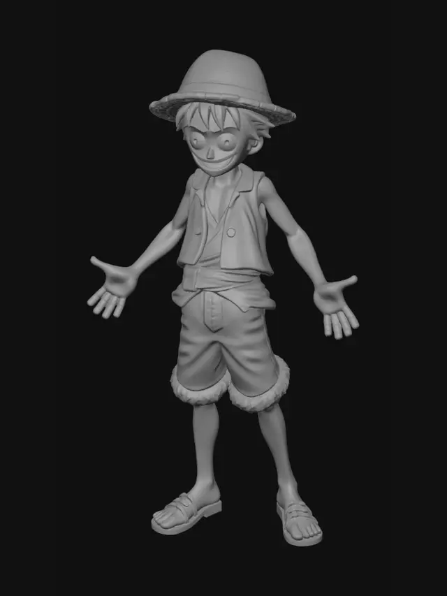 3D model for luffy figurine