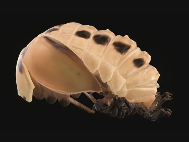 3D model for Orange Chrysalis on a Leaf