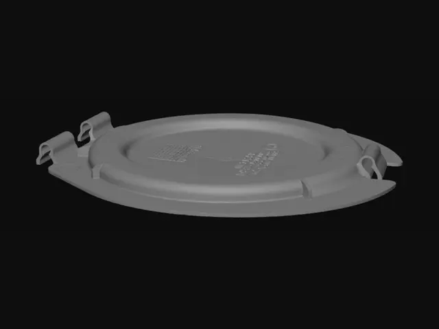 3D model for Round Black Plastic Lid with Side Clips