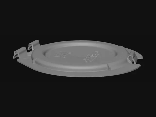 3D model for Round Black Plastic Lid with Side Clips