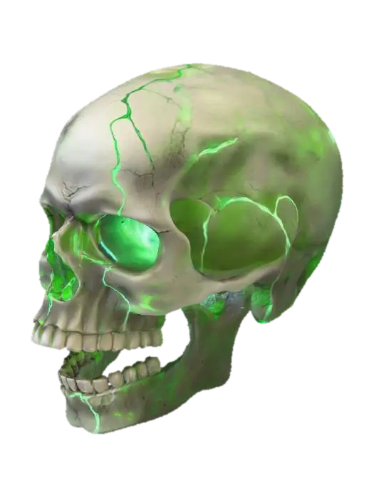 Ethereal Glow Haunted Skull, #Halloween2025# - Ghostly 3D model, vytvořený pomocí AI