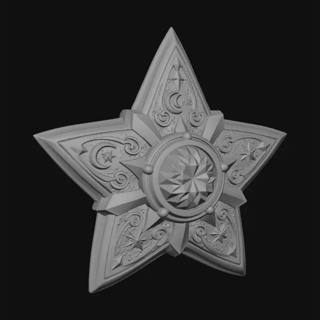 3D model for Celestial Gold Star Medal