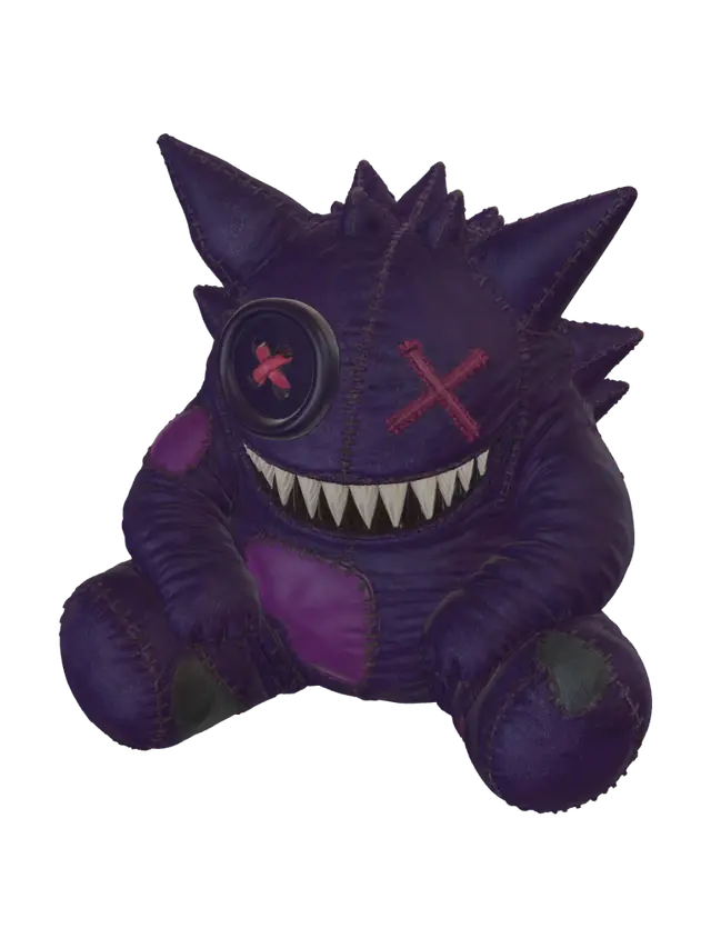 Gengar Plush Button Eye 3D - Seams 3D model, vytvořený pomocí AI