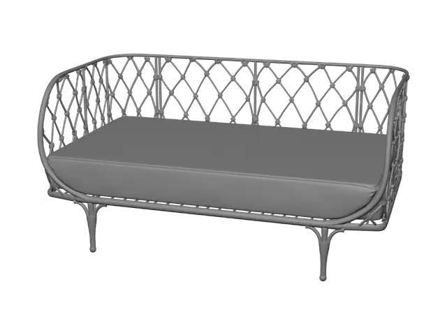 3D model for Rattan Lattice Settee