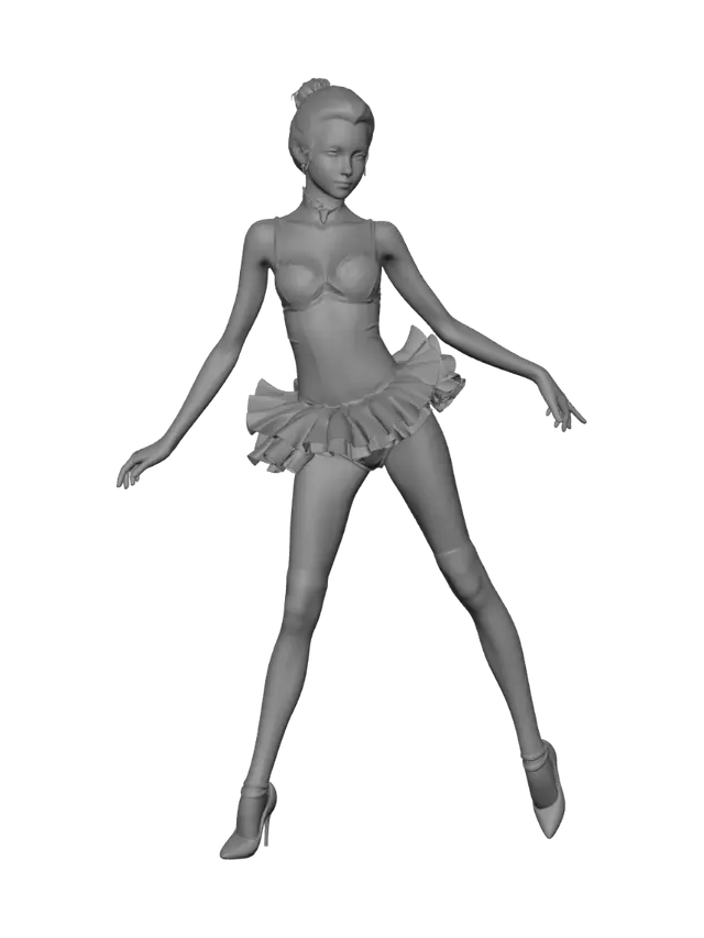 3D model for En Pointe in White