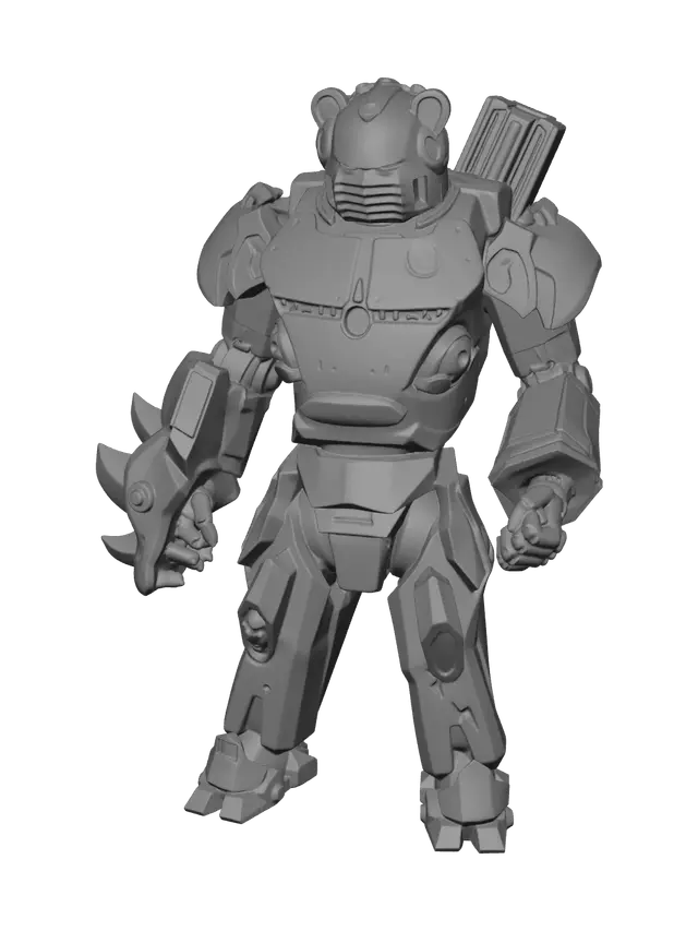 3D model for Weathered Mecha Team Leader