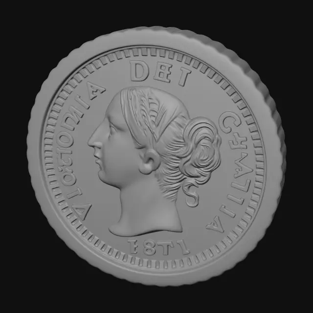 3D model for 1871 Gold Coin