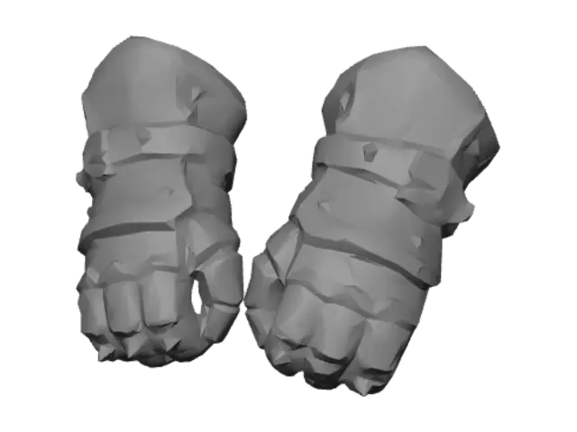 3D model for Twin Blue Armored Gauntlets