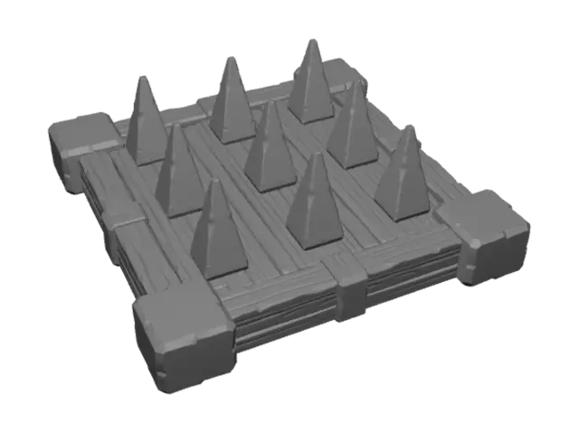 3D model for Spiked Wooden Platform