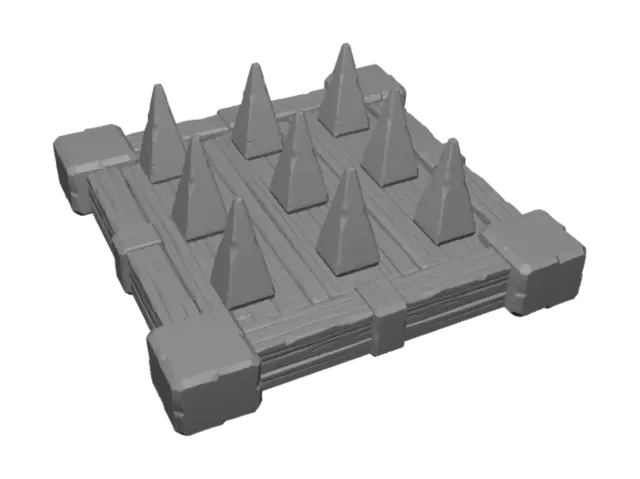 3D model for Spiked Wooden Platform