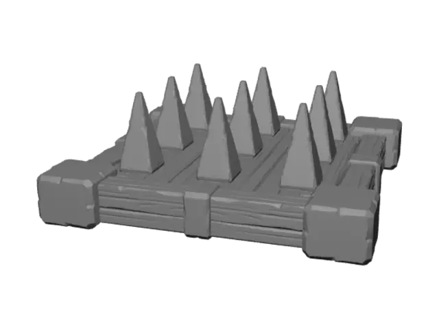 3D model for Spiked Wooden Platform