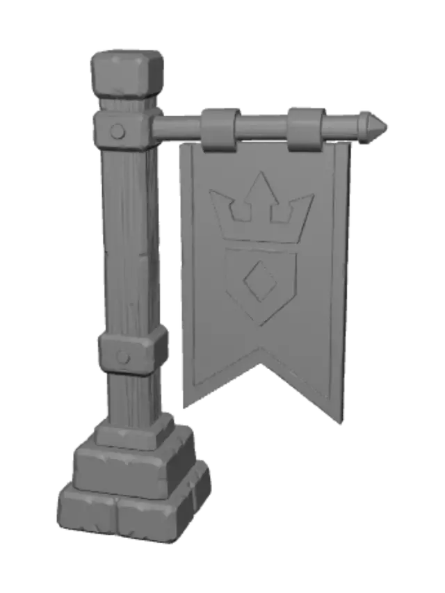 3D model for Crimson Crown Banner