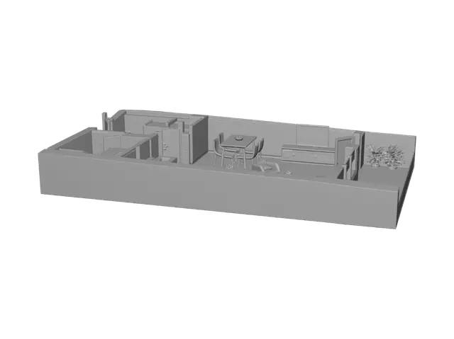 3D model for Modern Studio Apartment Floor Plan