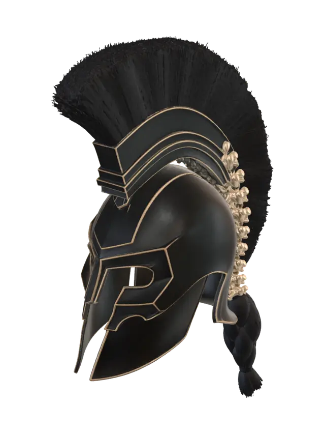 greek-warrior-helmet - Vertebrae 3D model, vytvořený pomocí AI