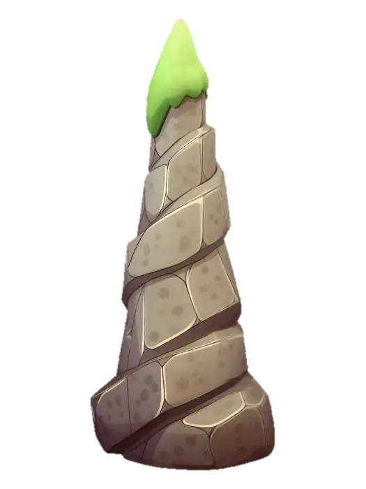 Mossy Stone Spire - Experimental 3D model, AI generated